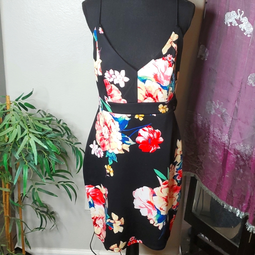 Floral spaghetti strap dress